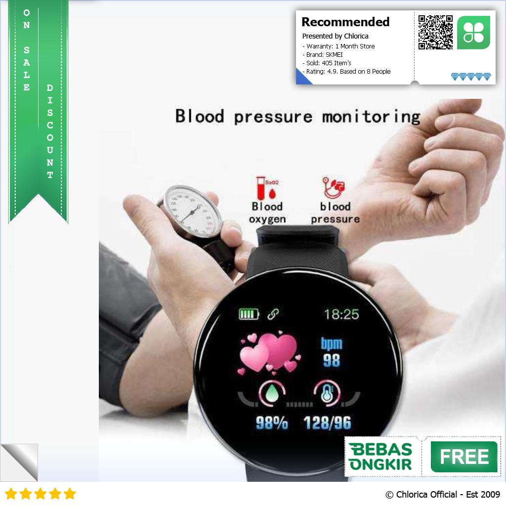 SKMEI Smartwatch Sport Fitness Tracker Heart Rate Blood Oxygen D18