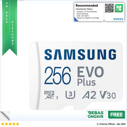 Samsung EVO Plus MicroSDXC EVO U3 V30 A2 130MB s with Adaptor