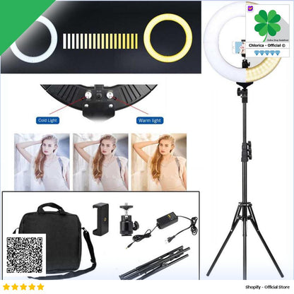 TaffSTUDIO Ring Light LED Kamera DSLR 65W 336 LED 12 Inch Tripod RL 18