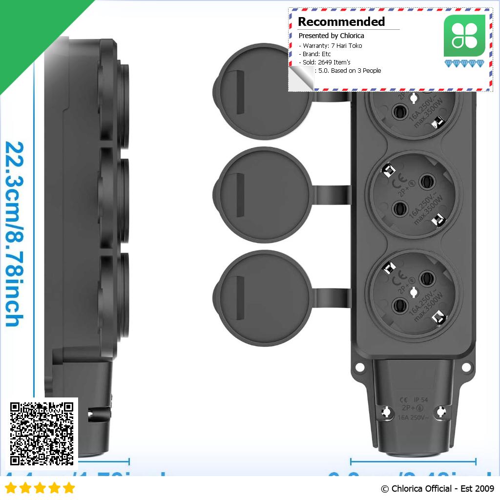 TANXIS Stop Kontak Outdoor Terminal Anti Air IP54 16A 250V EU T36