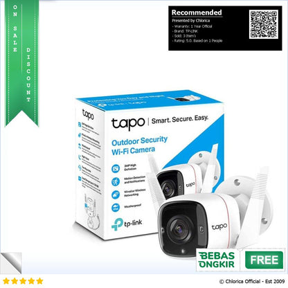 TP LINK Outdoor Security Wi Fi IP Camera Waterproof 3MP Tapo C310