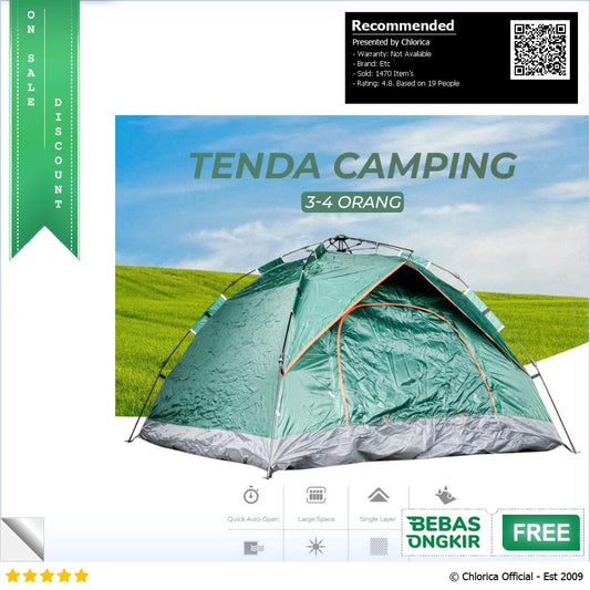 AstaGear Tenda Camping Outdoor 3 4 Orang Single Layer SH 014