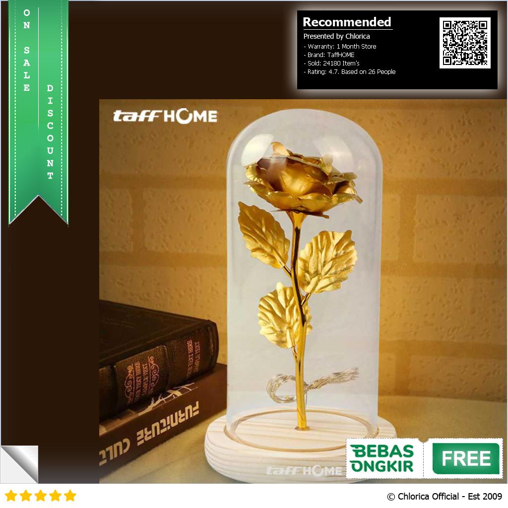 TaffHOME Lampu Meja Hias LED Mawar Beauty and The Beast Warm White AC01