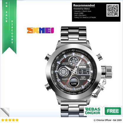 SKMEI Jam Tangan Analog Chrono Pria Stainless Steel Strap 1515