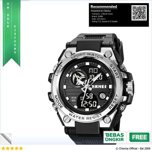 SKMEI Jam Tangan Pria Analog Digital Sport Alarm Waterproof EL Light 2031