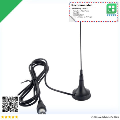 Antena TV Digital Indoor DVB T2 1.5dB Kabel 1.5 M DTA180