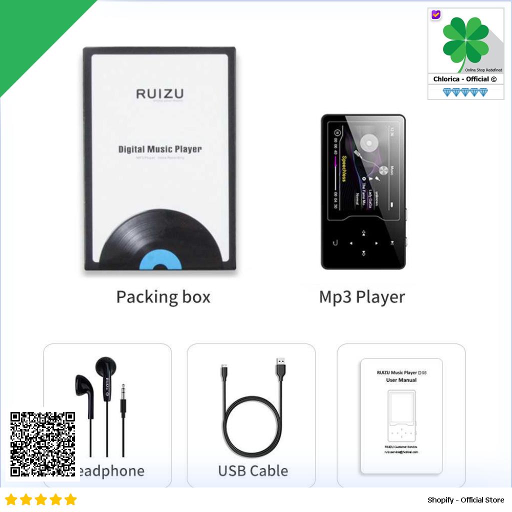 RUIZU HiFi DAP MP3 Player 2.4 Inch Screen 8GB D08