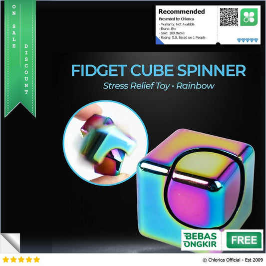 Vailpro Fidget Cube Spinner Stress Relief Toy Finger Block Rainbow FCS01