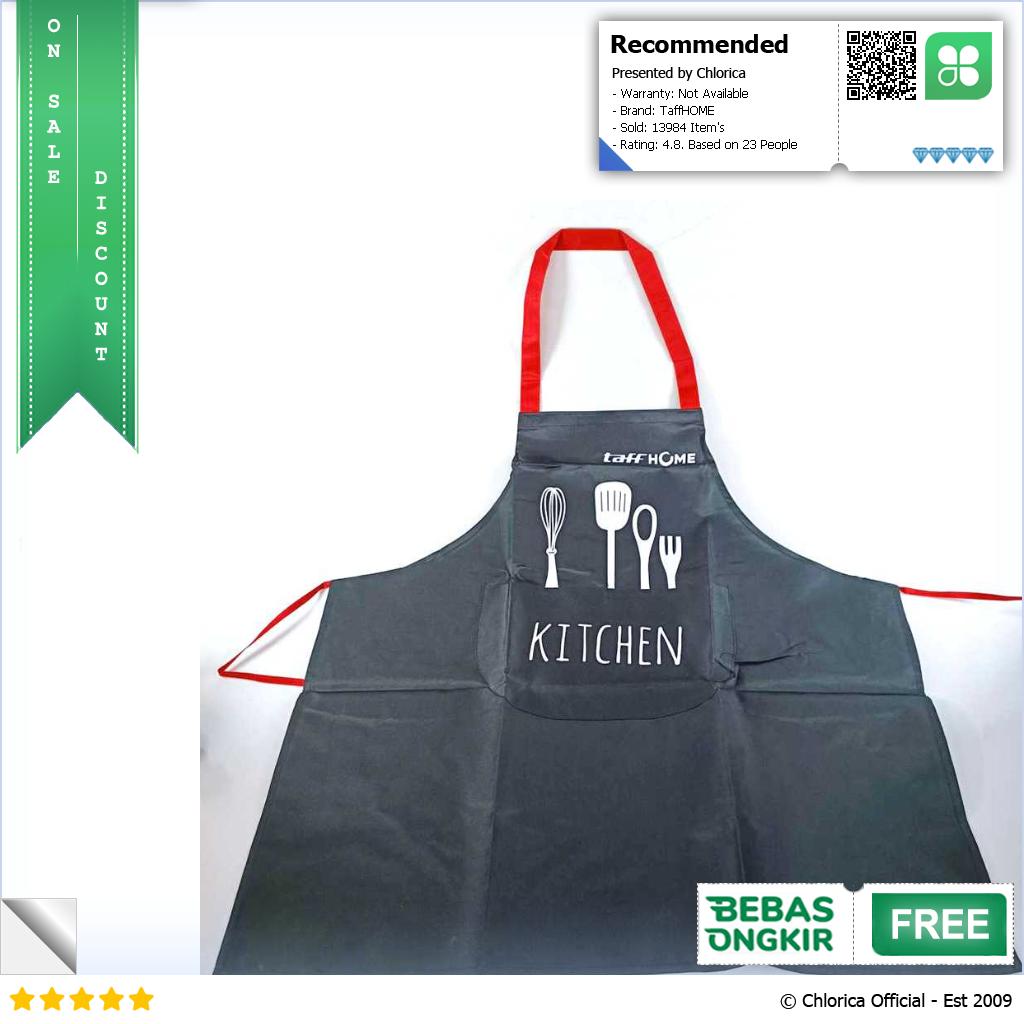 TaffHOME Celemek Masak Apron Dapur Model Kantong Pola Spatula JJ41