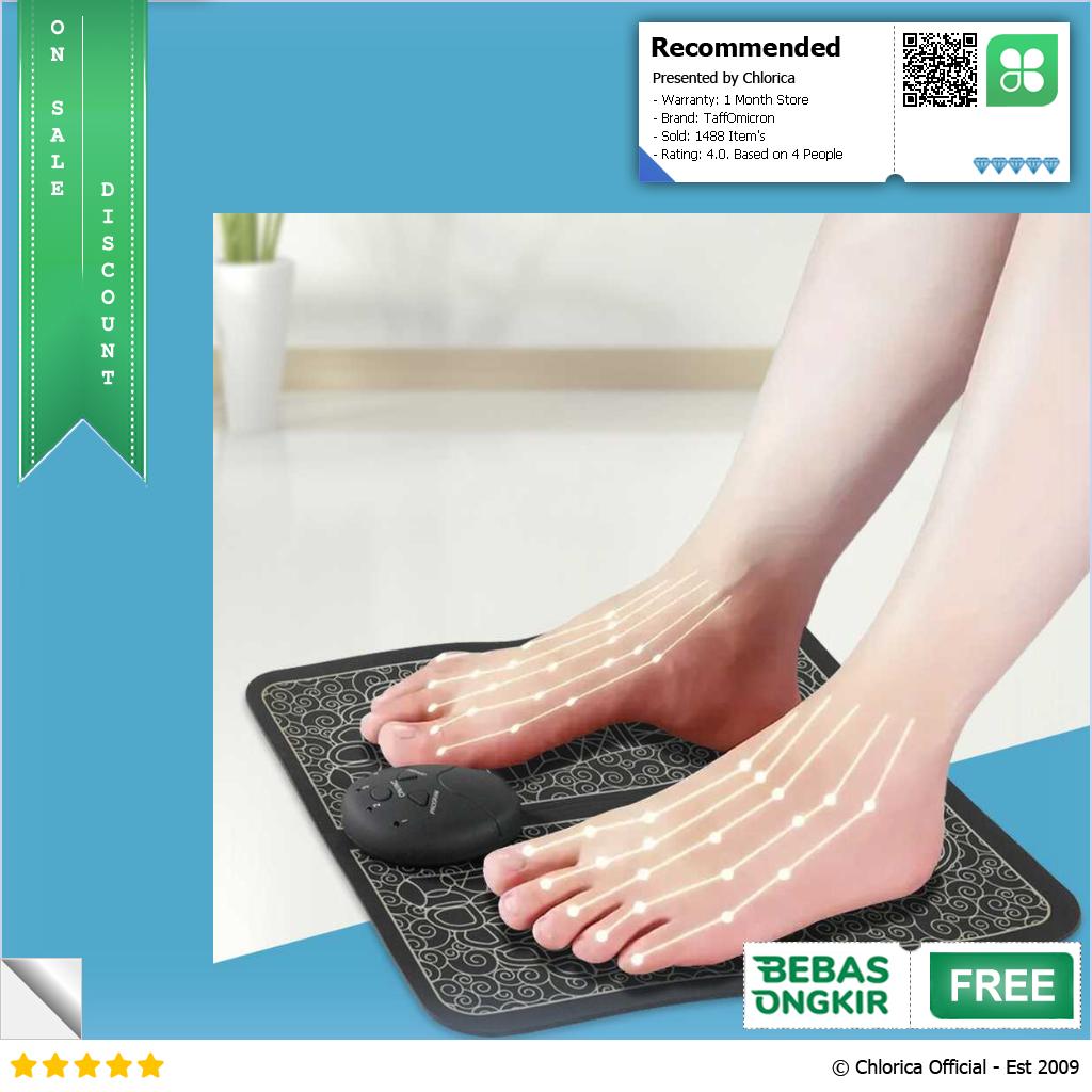 TaffOmicron Alat Pijat Kaki Elektrik EMS Foot Massager Baterai 6 Mode EMS16