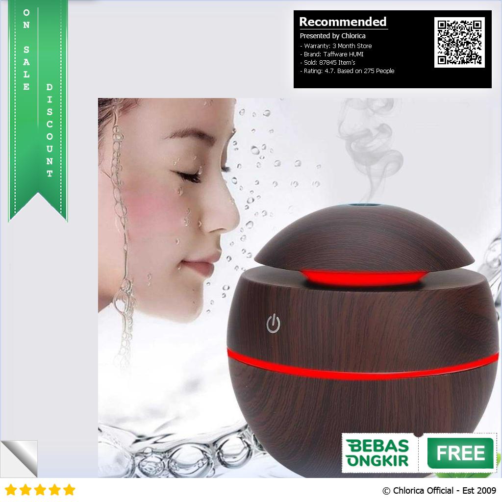 Taffware HUMI Air Humidifier Aromatherapy Oil Diffuser Wood 130ml H41