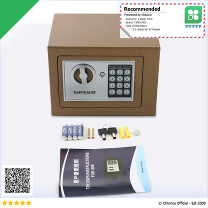 TaffGUARD Kotak Brankas Hotel Mini Password Safe Deposit Box 4.6L 17E