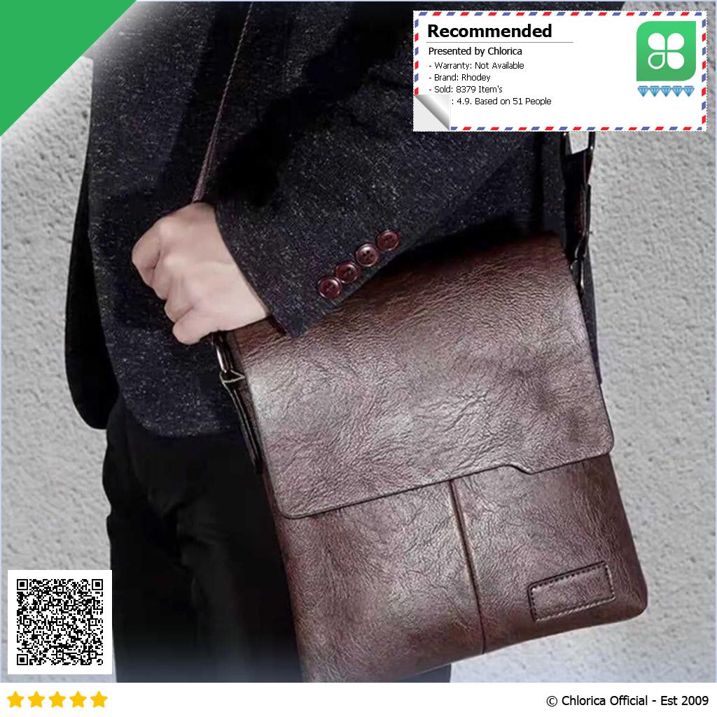 Rhodey Tas Selempang Pria Messenger Bag PU Leather dengan Dompet 898