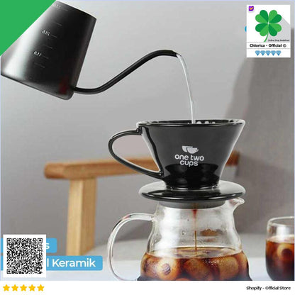 One Two Cups Filter Penyaring Kopi V60 Glass Coffee Filter Dripper ZM639