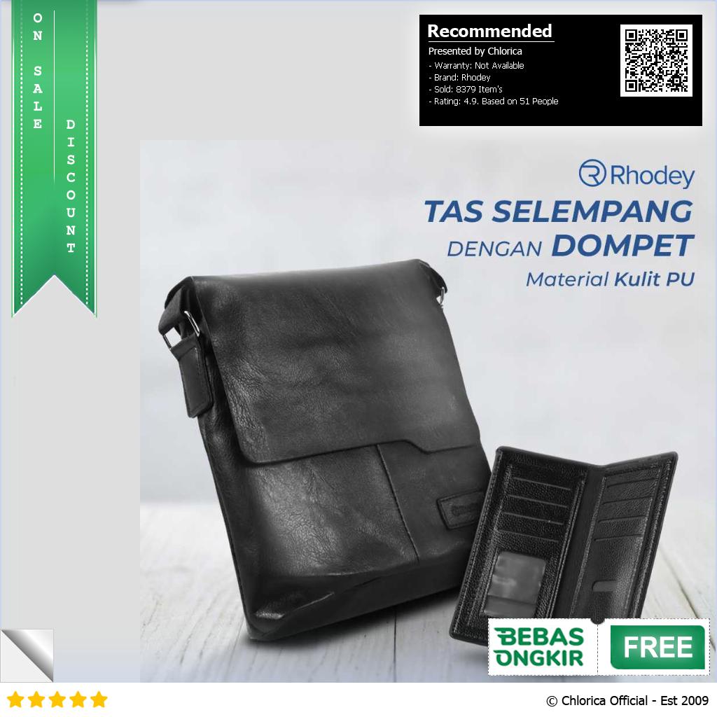 Rhodey Tas Selempang Pria Messenger Bag PU Leather dengan Dompet 898