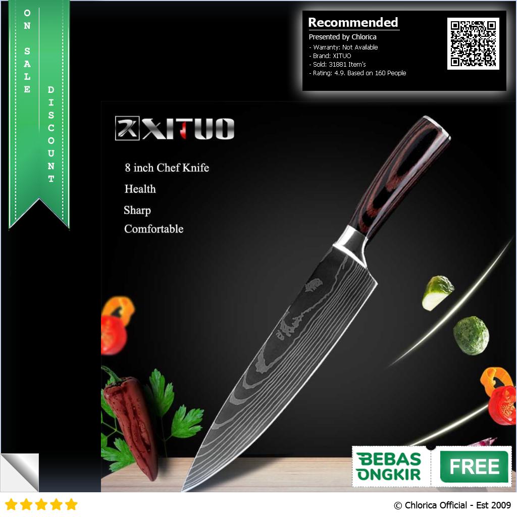 XITUO Pisau Dapur Stainless Steel Chef Damascus Pattern