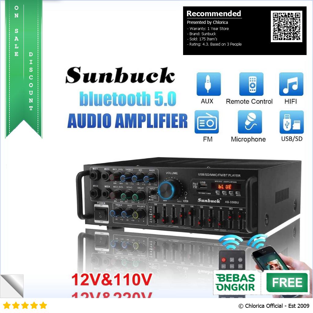 Sunbuck Audio Amplifier Bluetooth EQ Karaoke FM Radio 2000W AS 336BU