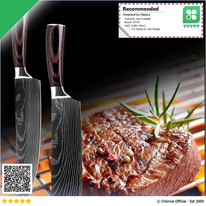 XITUO Pisau Dapur Stainless Steel Chef Damascus Pattern