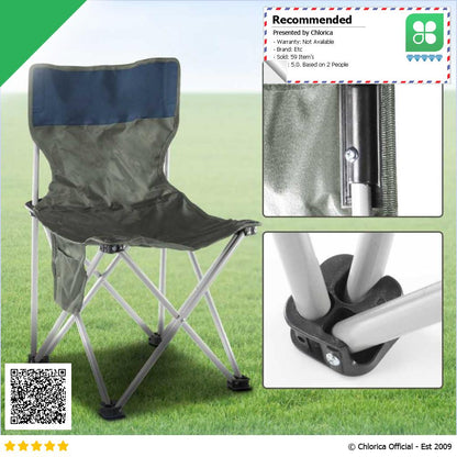 LAKIKA Kursi Lipat Outdoor Mancing Camping Foldable Chair with Pocket LK4