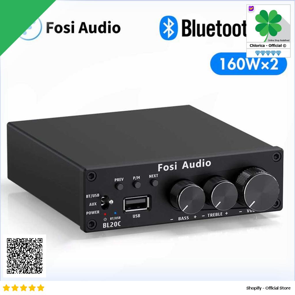 Fosi Audio Bluetooth 5.0 Amplifier 2.1 Receiver Class D 2x160W BL20C