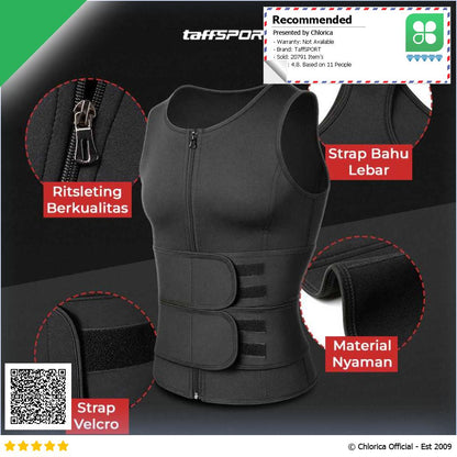 TaffSPORT Korset Pembentuk Badan Pria Waist Fat Burner Double Velcro MWL10