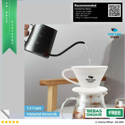 One Two Cups Filter Penyaring Kopi V60 Glass Coffee Filter Dripper ZM639