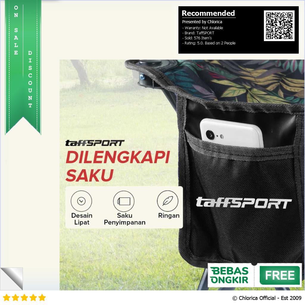 TaffSPORT Kursi Lipat Outdoor Mancing Camping Portable 32 x 32 x 34cm A149