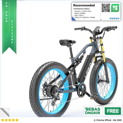 Lankeleisi Sepeda Listrik Fat Bike Tire 26x4 Inch 48V 16Ah 1000W RV700