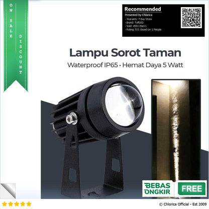 TaffLED Lampu Taman Hias Sorot Garden Spotlight Waterproof 90 240V 5W KU 02