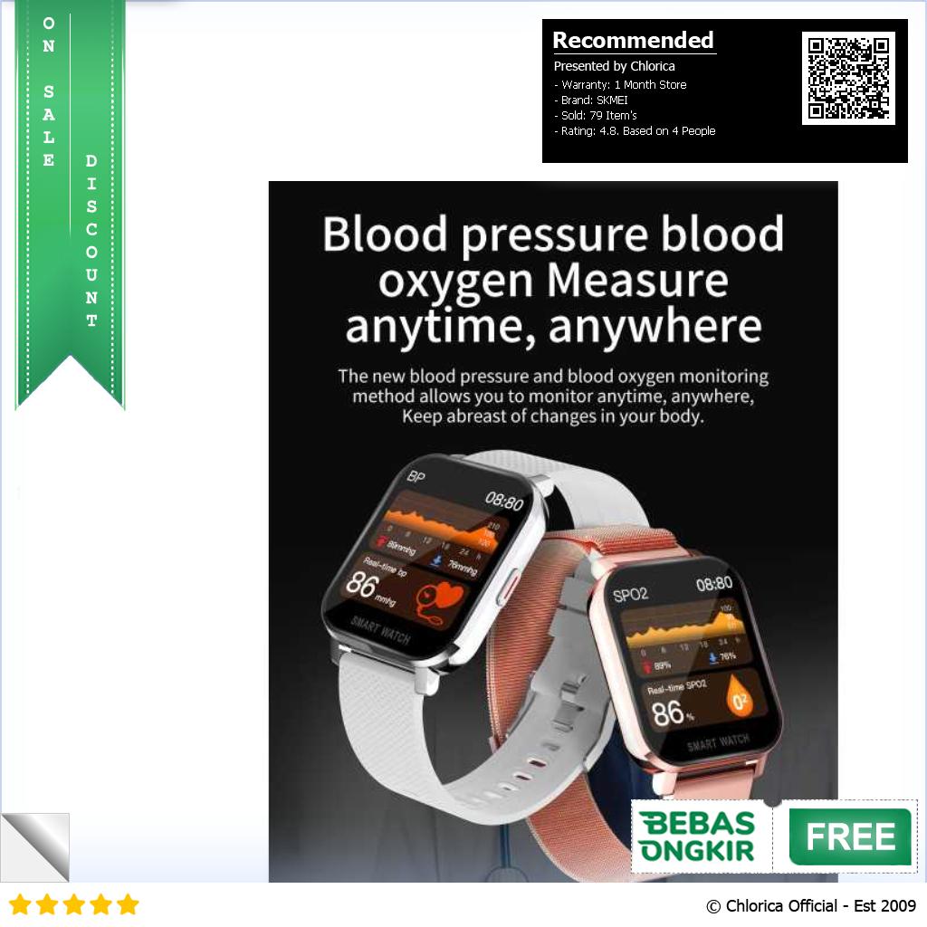 SKMEI Smartwatch Heart Rate Blood Oxygen Stainless Steel MT28S