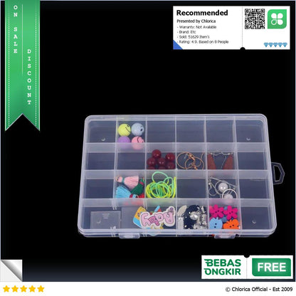 SQUARE Kotak Penyimpanan Perhiasan Grid Box Multifunction Organizer J13 J24