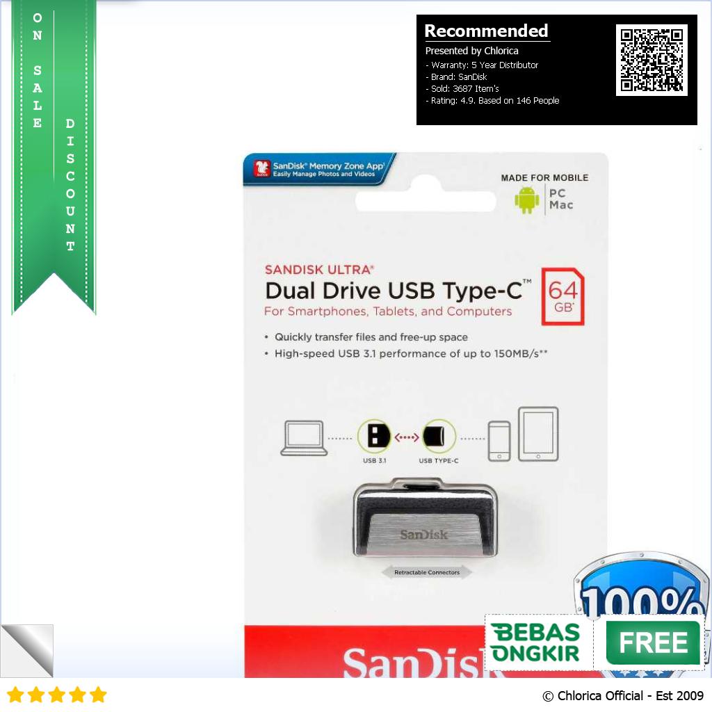 SanDisk Ultra Dual Drive USB Type C 3.1 Gen 1 SDDDC2