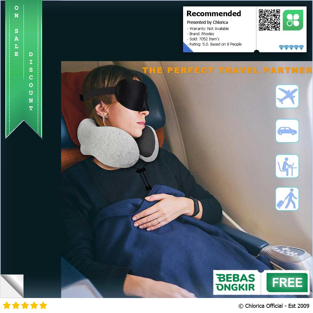 Rhodey Bantal Leher U Shape Travel Neck Pillow Memory Foam Beludru SER44