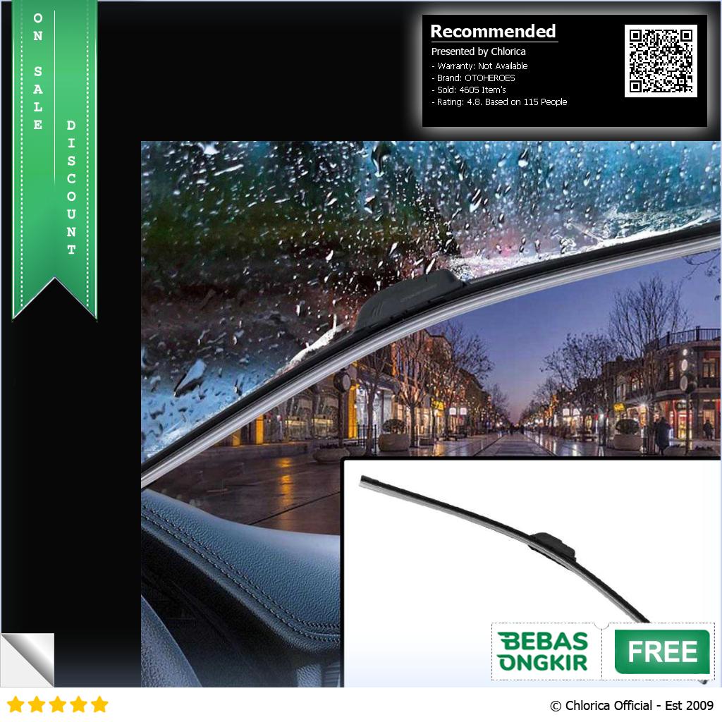 OTOHEROES Wiper Kaca Mobil Frameless Blade U Shape Hook FLY 078