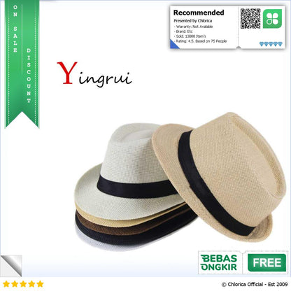 Yingrui Topi Fedora Unisex Laken Hat Jazz Classic Vintage M 38