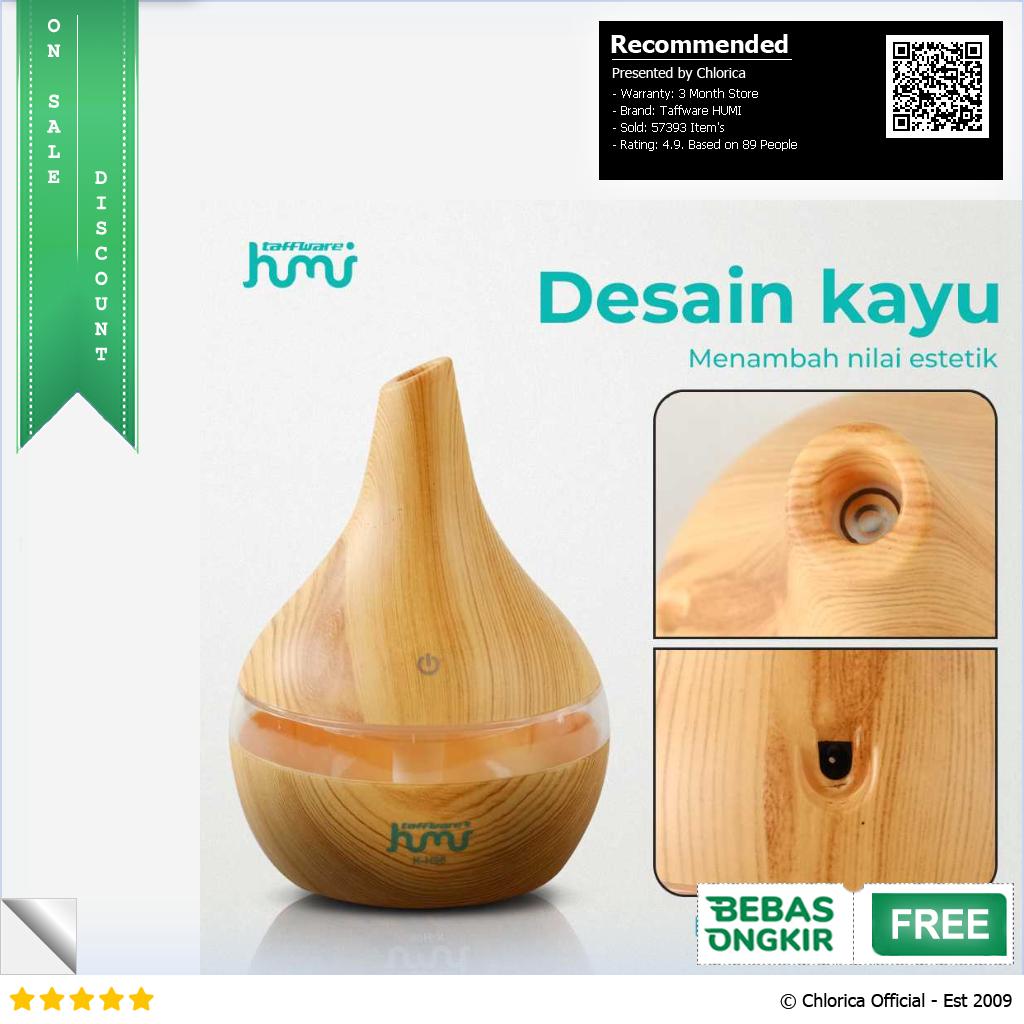 Taffware HUMI Air Humidifier Ultrasonic Wood Grain 300ml K H98