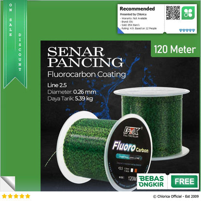 FTK Senar Pancing Invisible Spot Fluorocarbon Coating 120M FT12