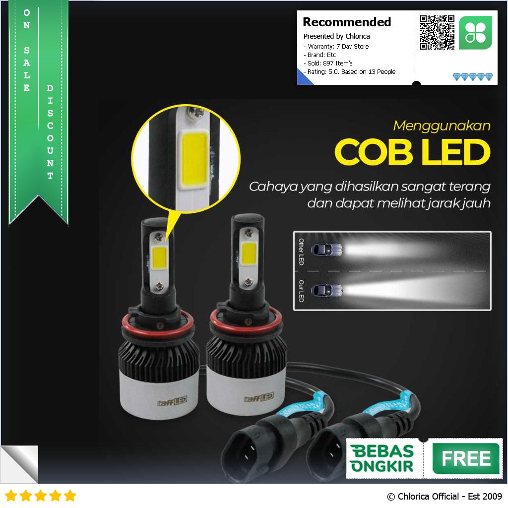 TaffLED Night Eye Lampu Depan Mobil Headlamp LED COB White 2 PCS S2