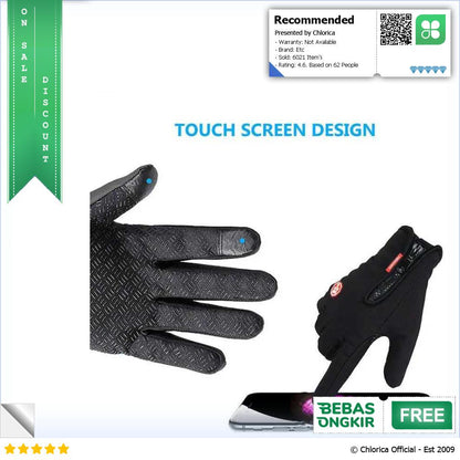 HKXY Sarung Tangan Motor Sepeda Anti Slip Touchscreen Gloves 1 Pair