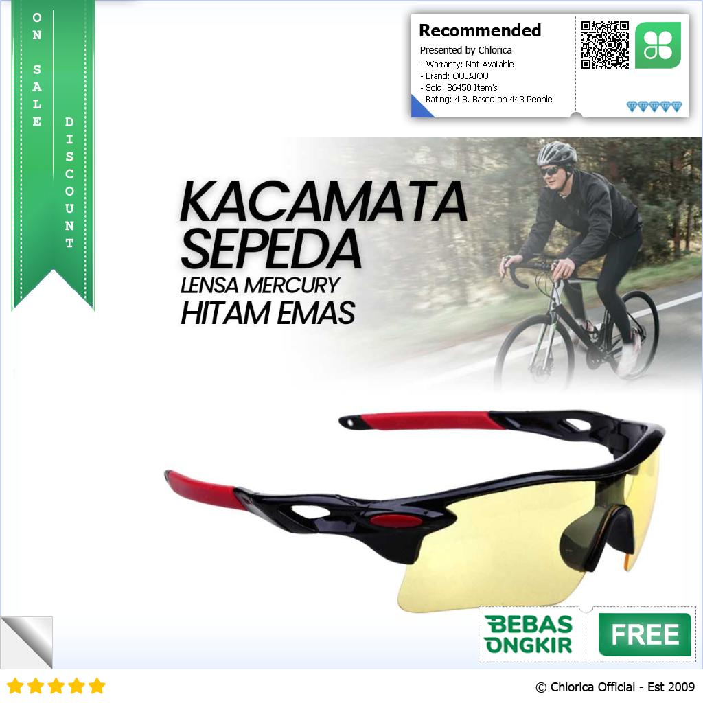 OULAIOU Kacamata Sepeda Lensa Mercury Cycling Sunglasses 9181