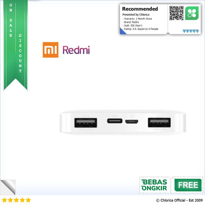 Xiaomi Redmi Power Bank Fast Charge 2 Port 10000mAh PB100LZM