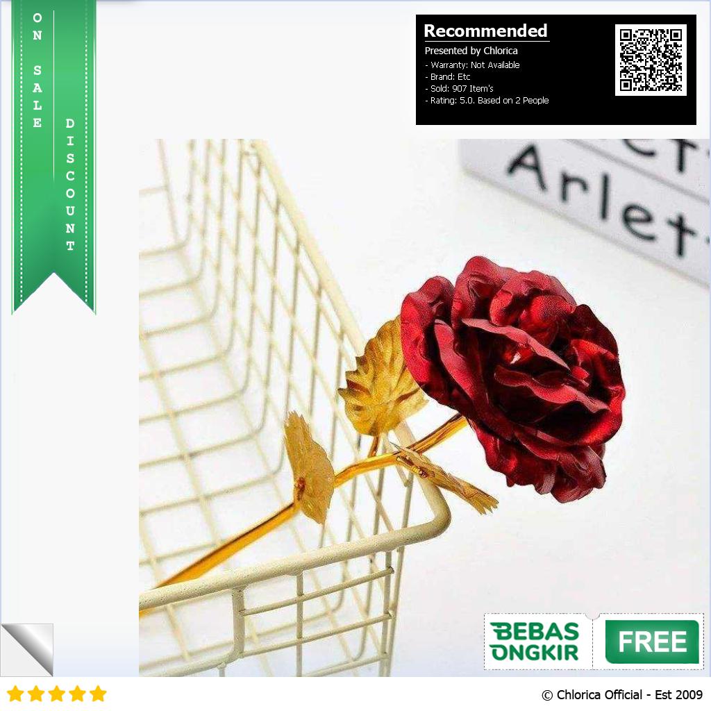 Wonder Time Bunga Mawar Dekorasi Gold Foil Rose Artificial Flower WT24