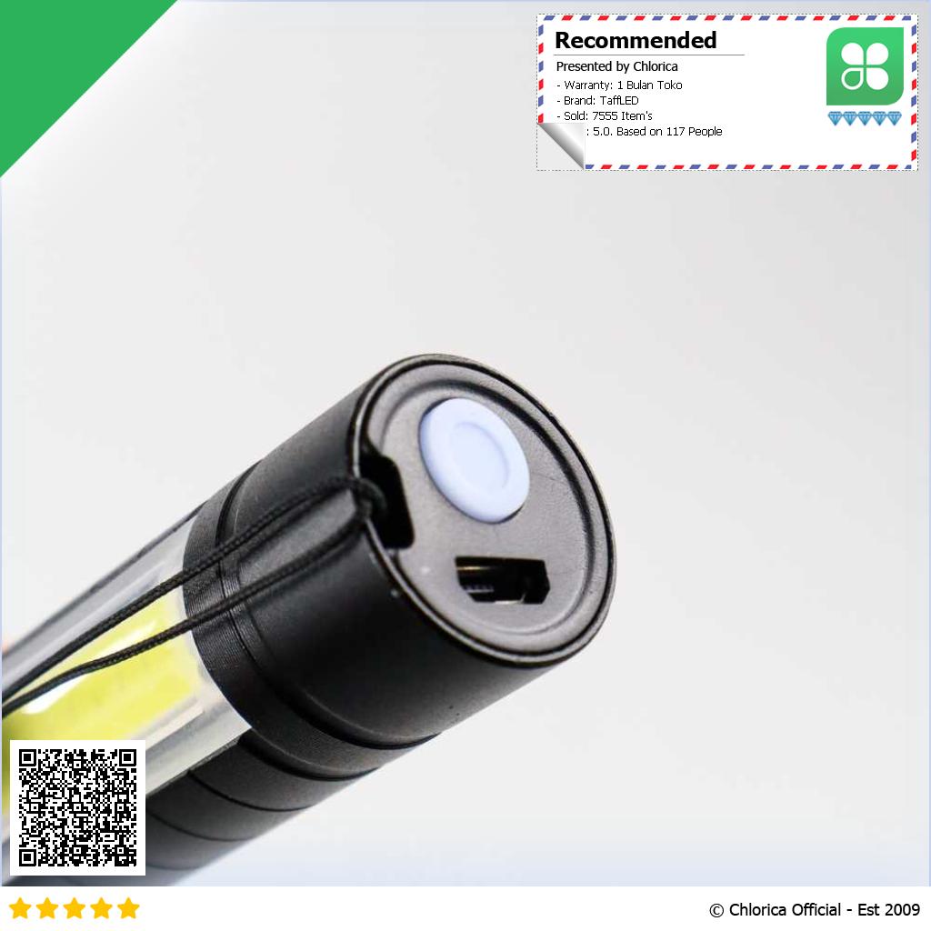 TaffLED Albinaly Senter LED USB Rechargeable XPE Q5 COB 2300 Lumens 1517