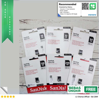 SanDisk Ultra Fit Flashdisk USB 3.1 Gen 1 SDCZ430