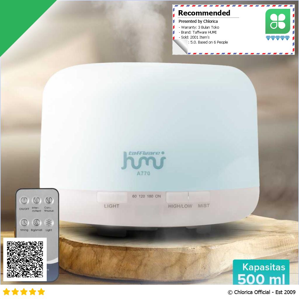 Taffware HUMI Air Humidifier Aromatherapy 7 Color 500 ml With Remote A770