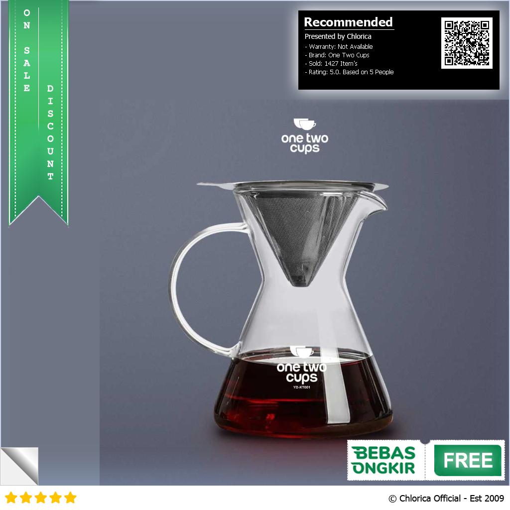 One Two Cups Coffee Server Chemex Drip Pour Over with Filter YD KT001