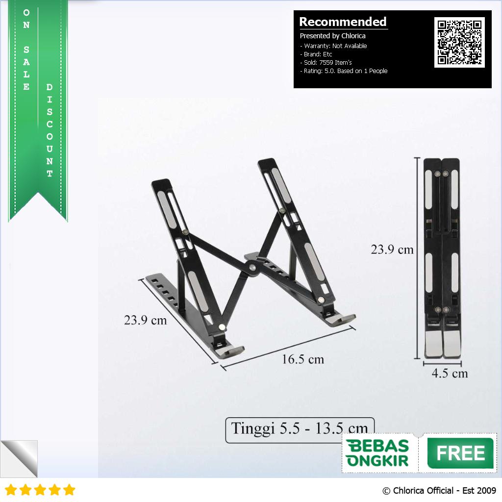 MC Laptop Stand Lipat Riser Foldable Adjustable Aluminium 6 Level N3