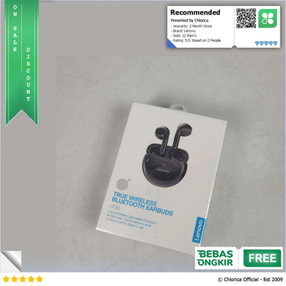 Lenovo TWS Earphone Bluetooth 5.0 Noise Reduction Waterproof 250mAh HT38