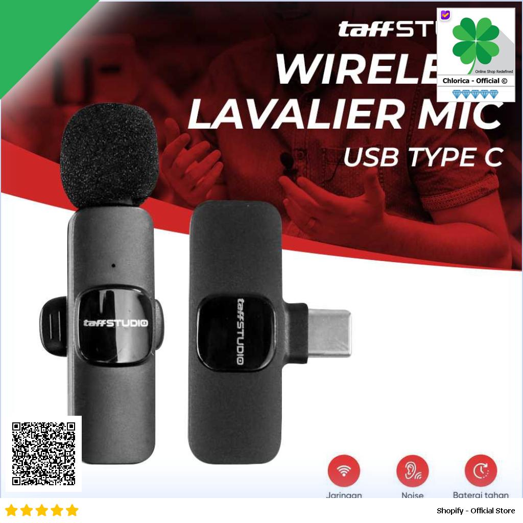 TaffSTUDIO Mikrofon Wireless Lavalier Portable Microphone USB Type C ODR08