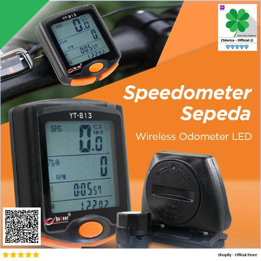 BOGEER Speedometer Sepeda Wireless Odometer LED Waterproof YT 813